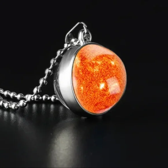 Galaxy Collection The Sun Unisex Glass Necklace NWT - Picture 1 of 5